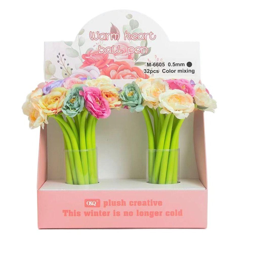 Signing Dancing Flower Pen Simulation Rose Flower Gel Ink Pens  Office School Supplies