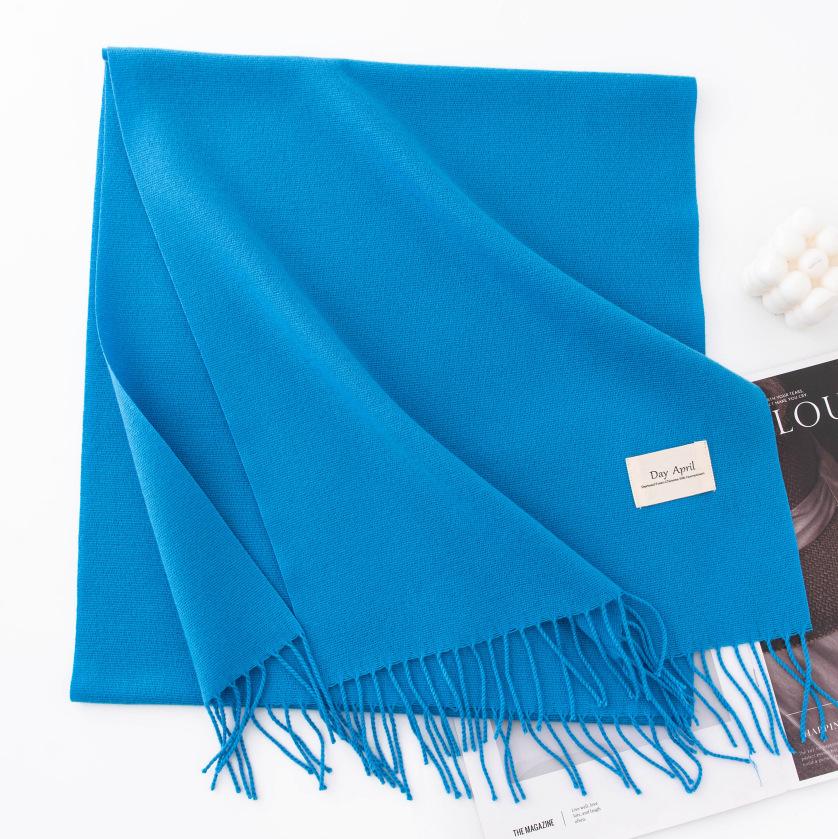 Solid Color Imitation Cashmere Scarf Women's Winter Warm Shawl Neck Scarves