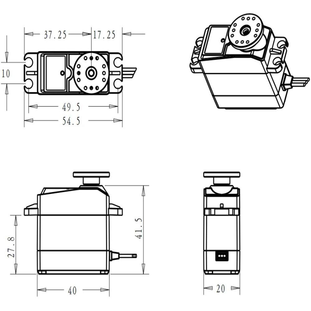 DS3230 30 кг Высокий крутящий момент Полностью металлический Цифровой рулевой сервопривод Водонепроницаемый сервопривод для RC автомобилей масштаба Baja 1/8, 1/10 (180 °)