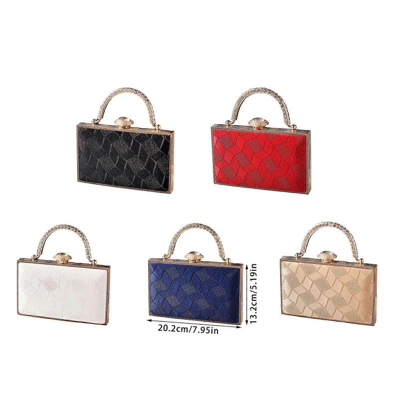 Elegant Evening Clutch Bag Shoulder Purse Crossbody Bags With Rhinestones Embellishments For Prom Parties And Weddings Red less