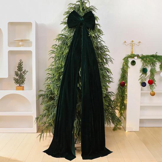 Christmas Bow Decoration Velvet Tree Topper Bow for Christmas Tree Wreath Home Room Wall Backdrop Decor