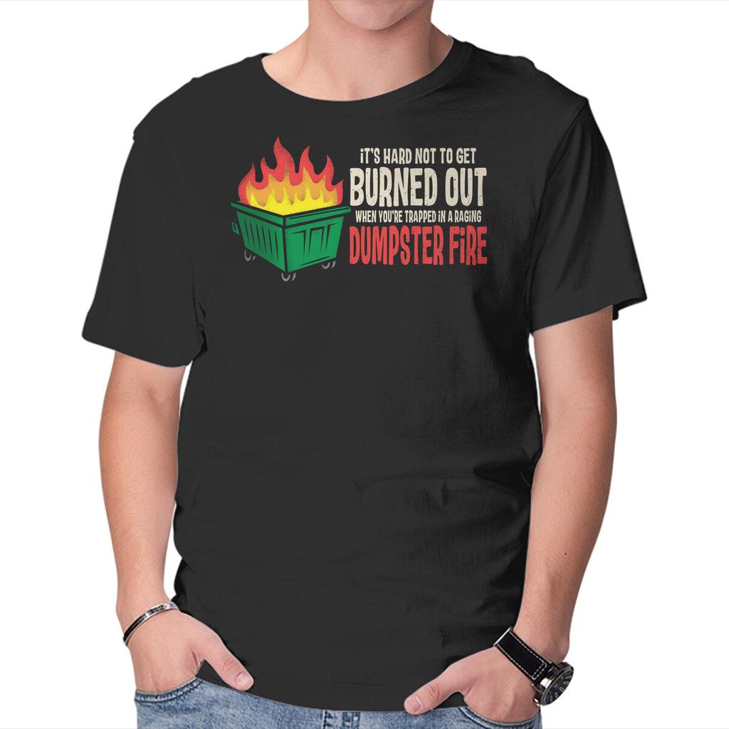 Unisex Crew Neck T-Shirt Dumpster Fire Graphic Short Sleeve Casual Tee