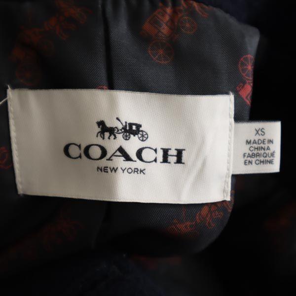 Coach Пальто Честерфилд XS Темно-синий Специальный чехол Женский Б/у