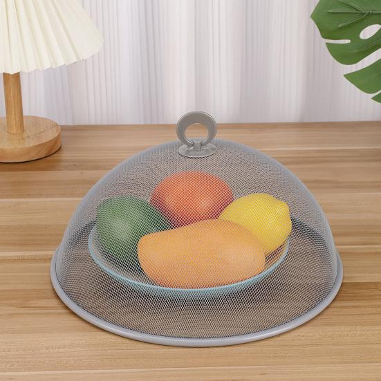 2 шт. Крышка для еды Сверхпрочная Нержавеющая сталь Мелкая сетка Портативная ручка Круглая Пылезащитная Многофункциональная Стол Улица Пикник