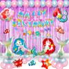 YOOCOOM Mermaid Party Decorations Ocean Park Girls Birthday Party Supplies Mermaid Princess Kids Birthday Party Decorations