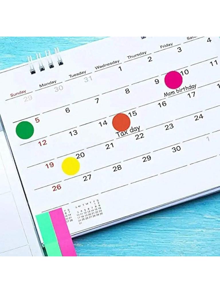 500pcs/1roll Colored Dot Stickers Circle Color Coding Labels 8 Colors Item Marking Colorful Coding Label Sticker for Office Home