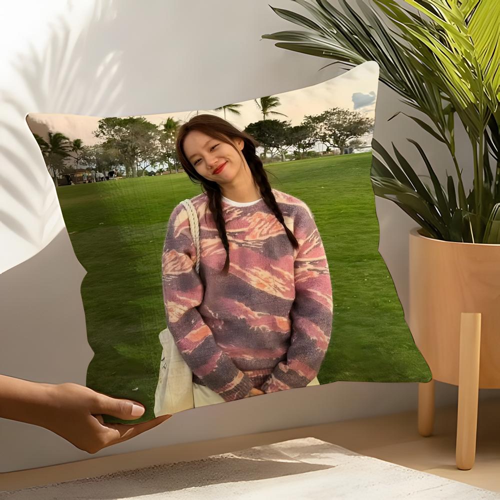 Beautiful Singer LLee Hyeri Pillow Case Linen Cushion Covers For Decorative Sofa Home Pillows Case Car Chair Pillows Cases
