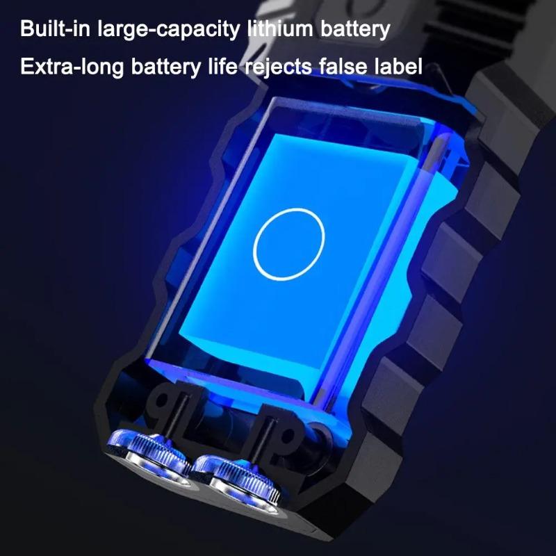 Магнитный светодиодный фонарик Мини-фонарик Вращающаяся на 180° головка EDC Карманный фонарик Портативный рабочий свет Наружный аварийный фонарь