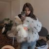 Women's Winter New Fox Fur Imitation Coat Young Short Loose Leopard Print Fashion Plush Internet Celebrity Coat