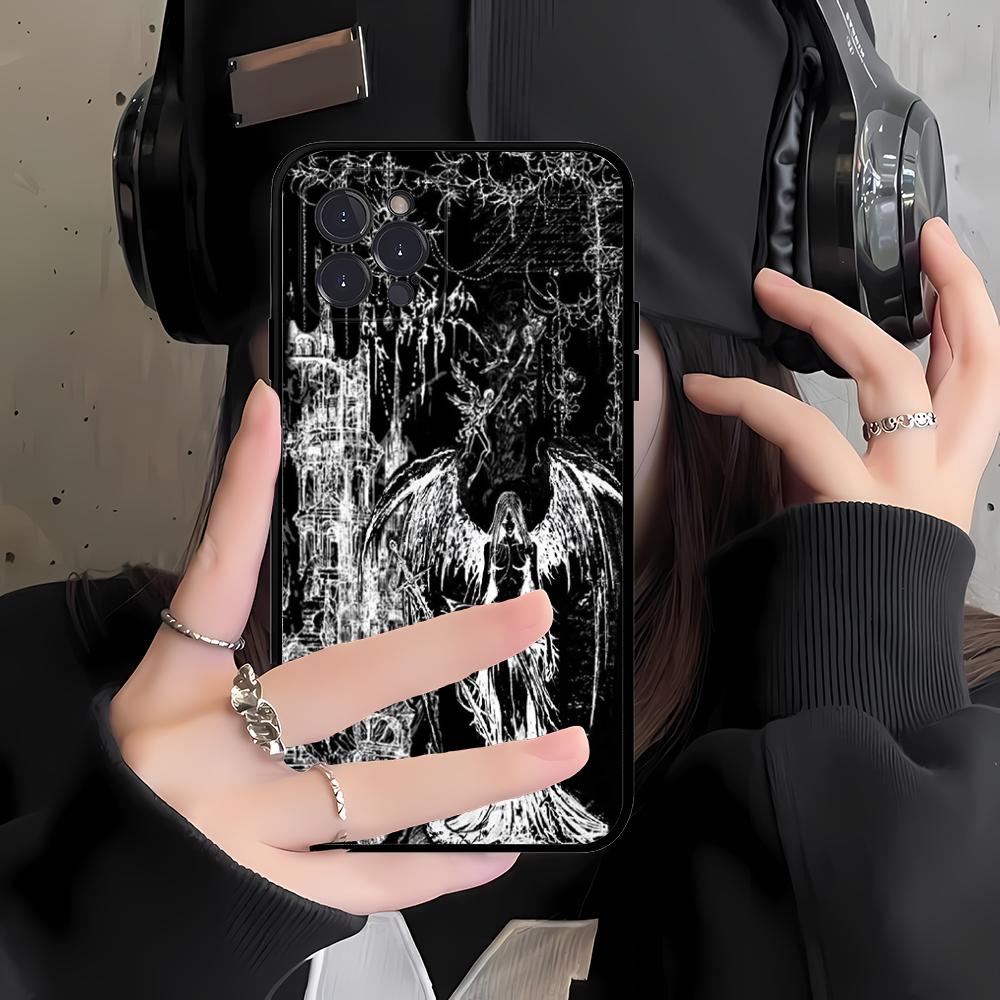 Gothic Girl Sculpture Retro Phone Case Silicone Soft for iphone 16 15 14 13 12 11 Pro Mini XS MAX Plus X Cover