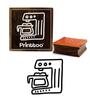 Printtoo Scrap-Booking Coffee Machine Design Square Wooden Rubber Stamp Block-2 X 2