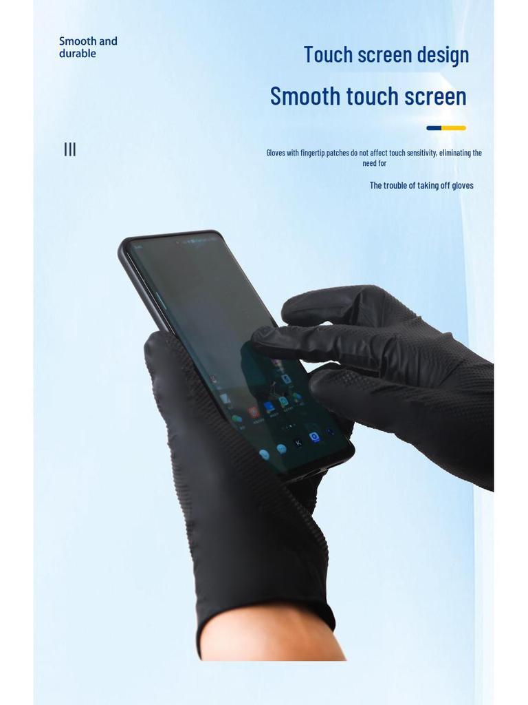 Thickened Non-slip Diamond Texture Nitrile Gloves for Household, Kitchen, Industrial, and Automotive Repair