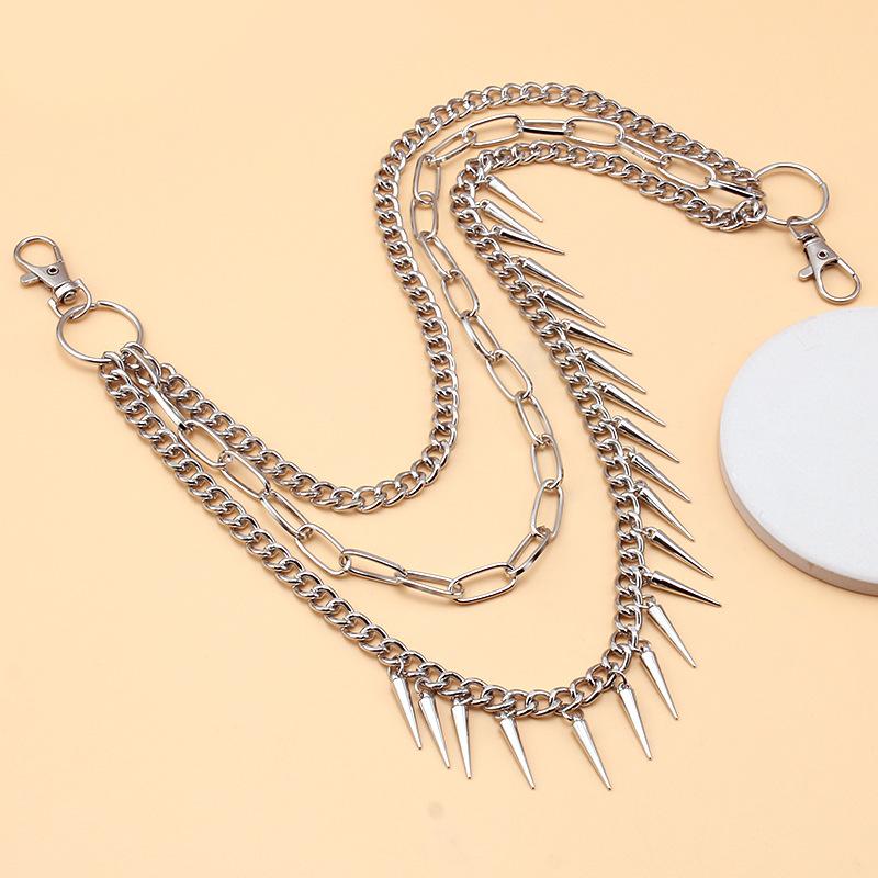 Модная металлическая геометрическая цепочка для брюк, универсальная мужская поясная цепочка