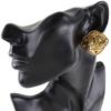 CHANEL COCO Mark Earring vintage Plated Gold Square 24g Women Used