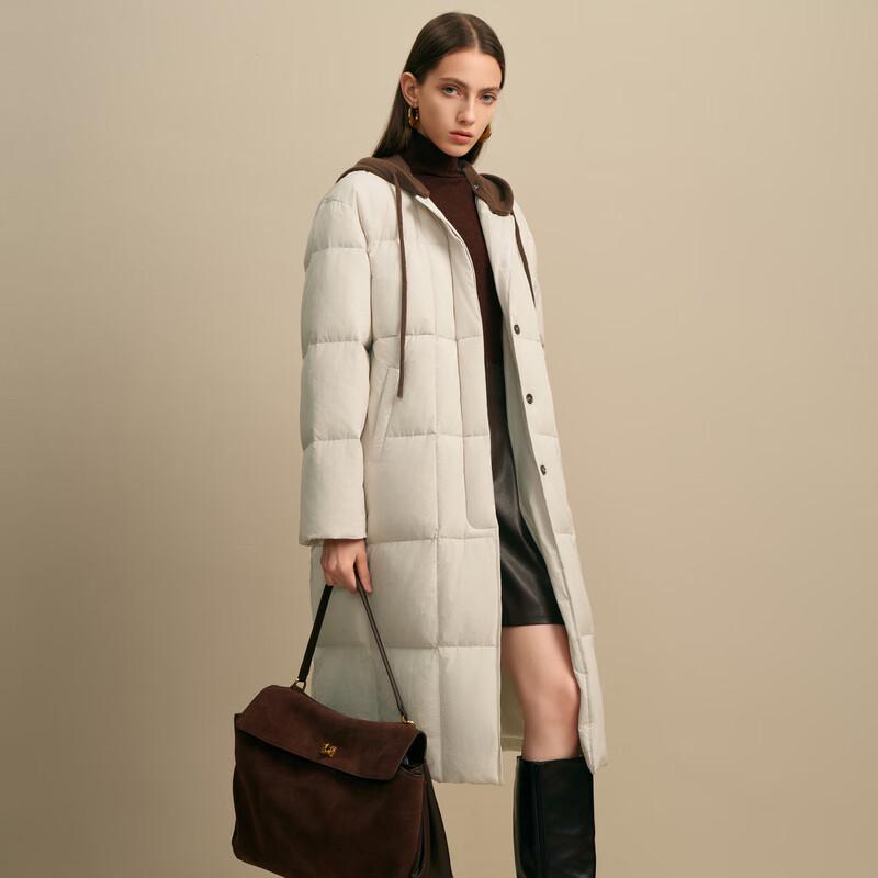 Elva' Island Women's Detachable Long-Sleeve Mid-Length Down Jacket