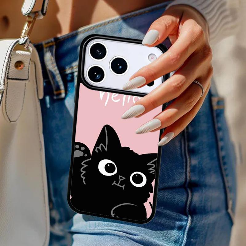 Милый Чехол для Телефона с Кошкой Для iPhone 17 Air 14 15 13 12 Max Чехол Для Apple 14 15 16 16e 11 Pro Max Plus