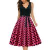 Women's Fashion Retro V-neck Polka Dot Print Swing Dress