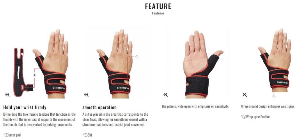 SHIMANO GL-05RQ Поддержка запястья правая рука черная размер L (8444)