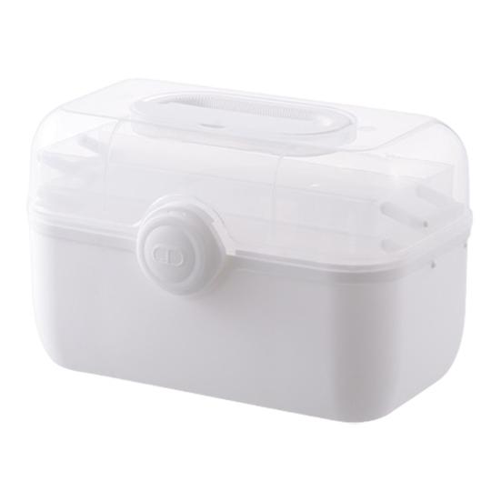 Medicine Storage Box Pill Organizer 3-Layer Design Large Capacity Transparent Lid Portable Medicine Organizer Box with Handle