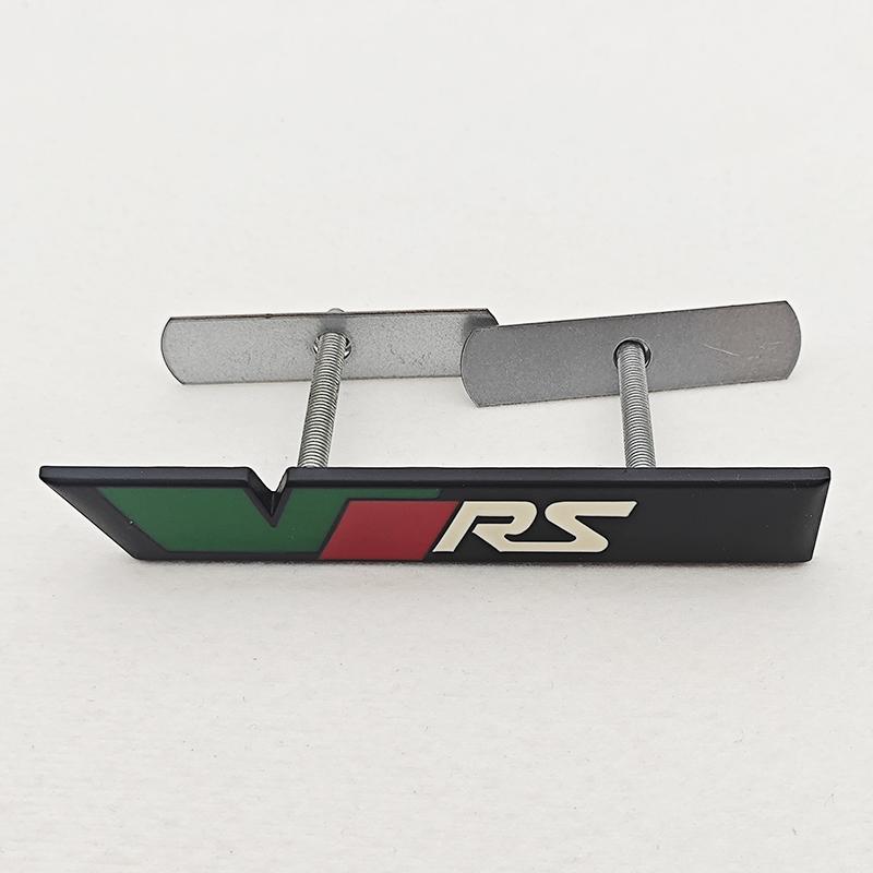 ABCDGG1 NEW 3D Metal Car Letters Logo VRS Front Grille Side Fender Trunk Badge Label For Skoda VRS Sticker Emblem Auto Accessories