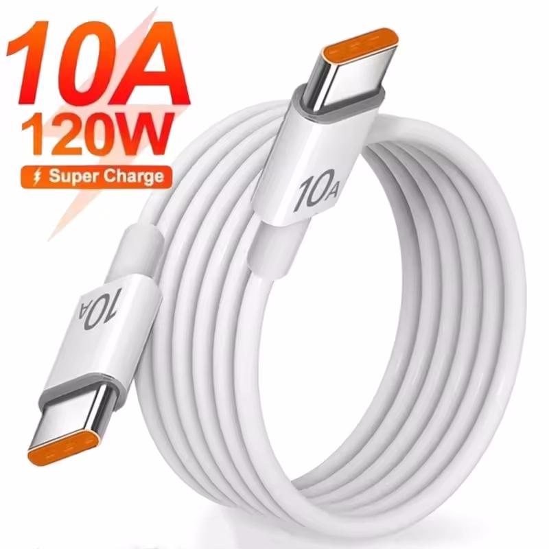 120 Вт 10 А двойной USB-C на Type C сверхбыстрый зарядный кабель для передачи данных для iPhone15 Samsung Quick Cord провод передачи данных 0,25 м/1 м/2 м/3 м