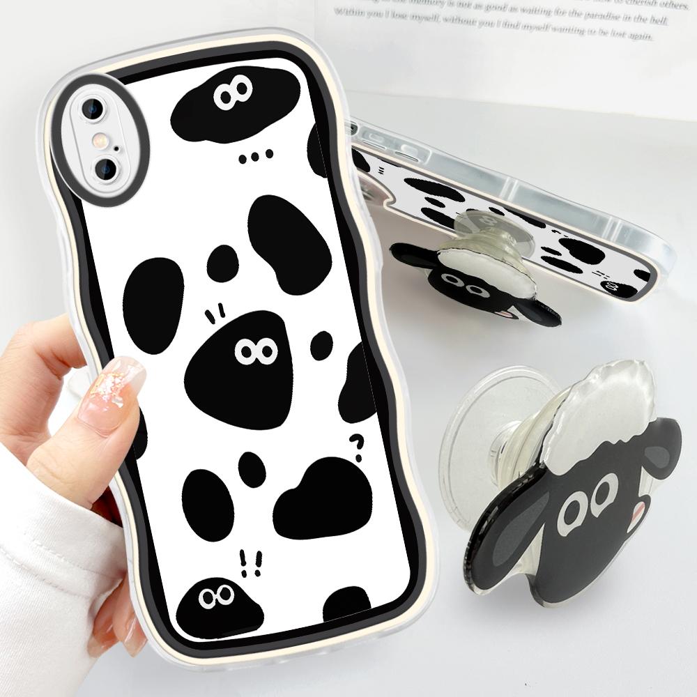 Мягкий чехол с подставкой для телефона Samsung Galaxy S23 Ultra 5G S22 S21 S20 FE S10 M23 A11 A72 A32 A03 A33 A03S J7 Prime J6, милый волнистый защитный чехол