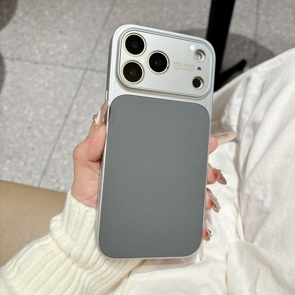 Мягкий чехол для телефона с текстурой кожи для For Iphone 17Promax 16 1 14 Plus 13 12 11 Pro Max, защитный чехол с рамкой для HD-объектива