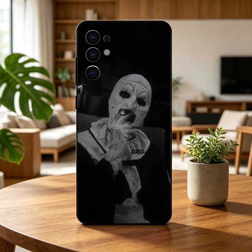 Art the C-Clown horror T-Terrifer Phone Case For Samsung S25,S24,S21,S22,S23,S30,Ultra,S20,Plus,Fe,Soft Silicone Black Cover