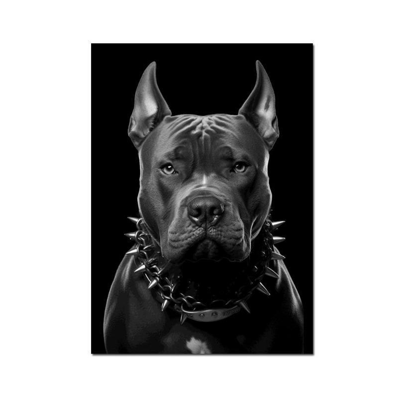 Модный черный доберман, собака, лев с пистолетом, постер, холст, картина, роскошное животное, настенная роспись для гостиной, домашний декор