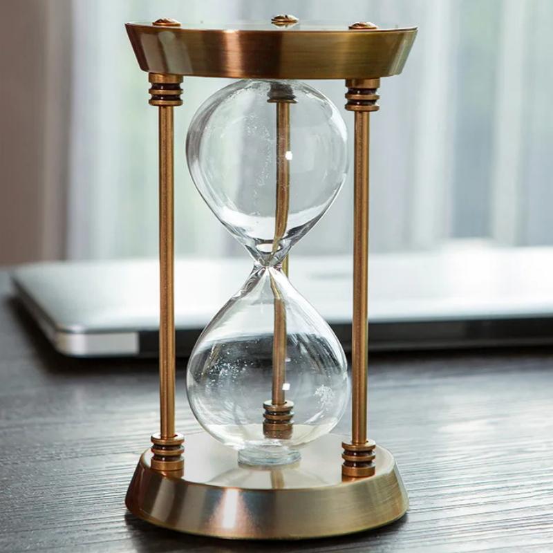European Retro Empty Hourglass Sand Watch Metal Sand Glass Timer DIY Home Office Desktop Decor Ornaments 2024 Newest Sandglass