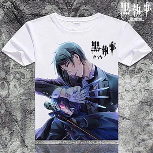 Черный Дворецкий Kuroshitsuji Аниме Манга Футболка Рубашка Костюмы Белый Новый