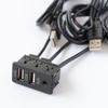 Квадратный 2-портовый двойной USB AUX Встраиваемый Автомобильный удлинительный кабель для приборной панели Грузовика, Лодки, Мотоцикла Универсальный Прочный