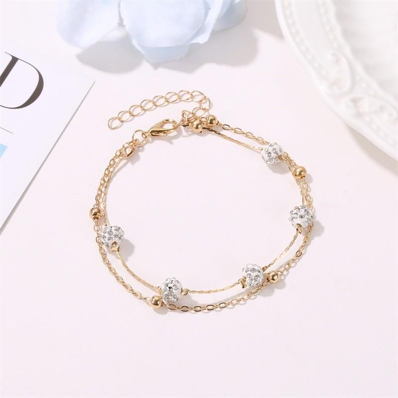 Trendy European Water Crystal Anklet With Alloy Shell Design For Vacation Gifts