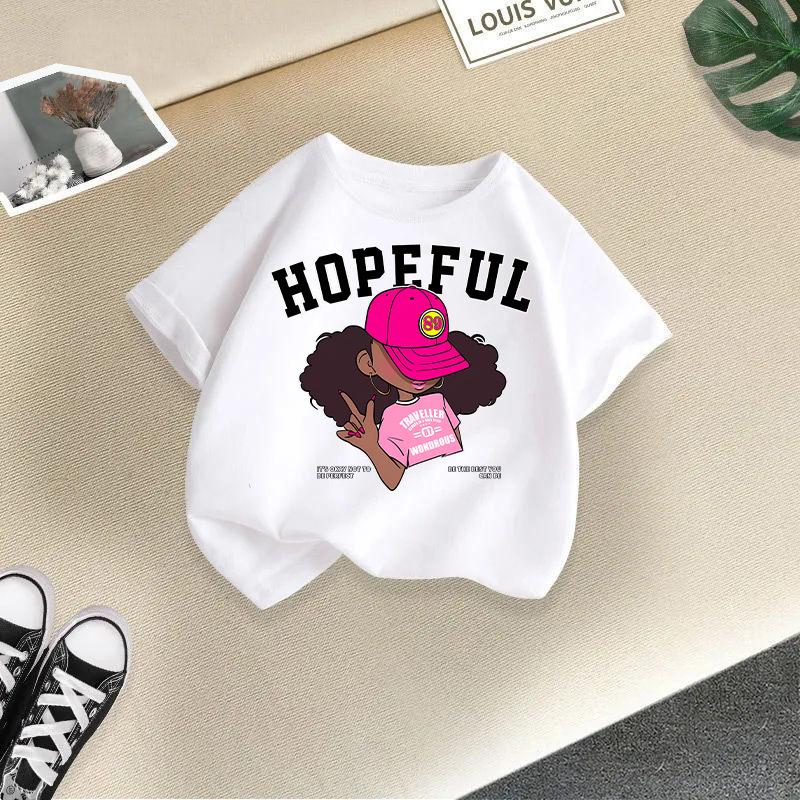 Подростковая одежда для девочек Милая графическая футболка с коротким рукавом для девочек Мягкая летняя одежда для малышей Одежда для девочек Размеры 4-14 лет Топы для девочек