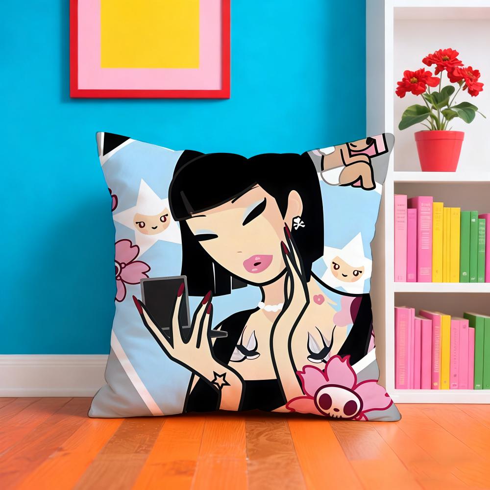 T-tokidoki Аниме Наволочка Наволочка Плюшевая Ткань Мягкая Двусторонняя Печать Домашний Диван Высококачественная Подушка