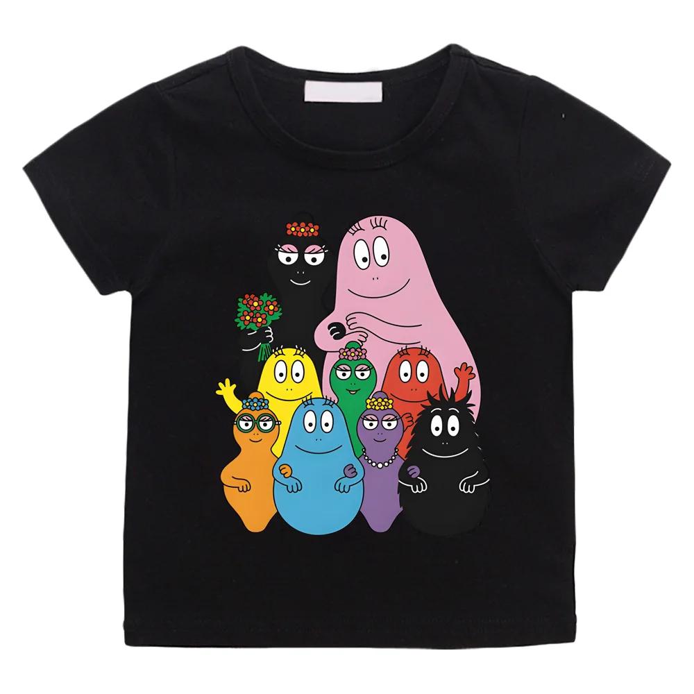 Barbapapa Cartoon Printing Tshirts Summer Cute Graphic Print Teeshirt Short Sleeve CottonTshirts GirlsBoys Clothes KawaiiTops