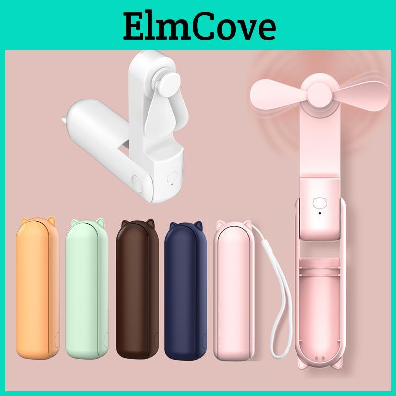 3in1 Folding Electric Fan Portable Mini Handheld Cooling Fan Lightweight Handheld Portable Bag Pendant Fan Student Small Fan