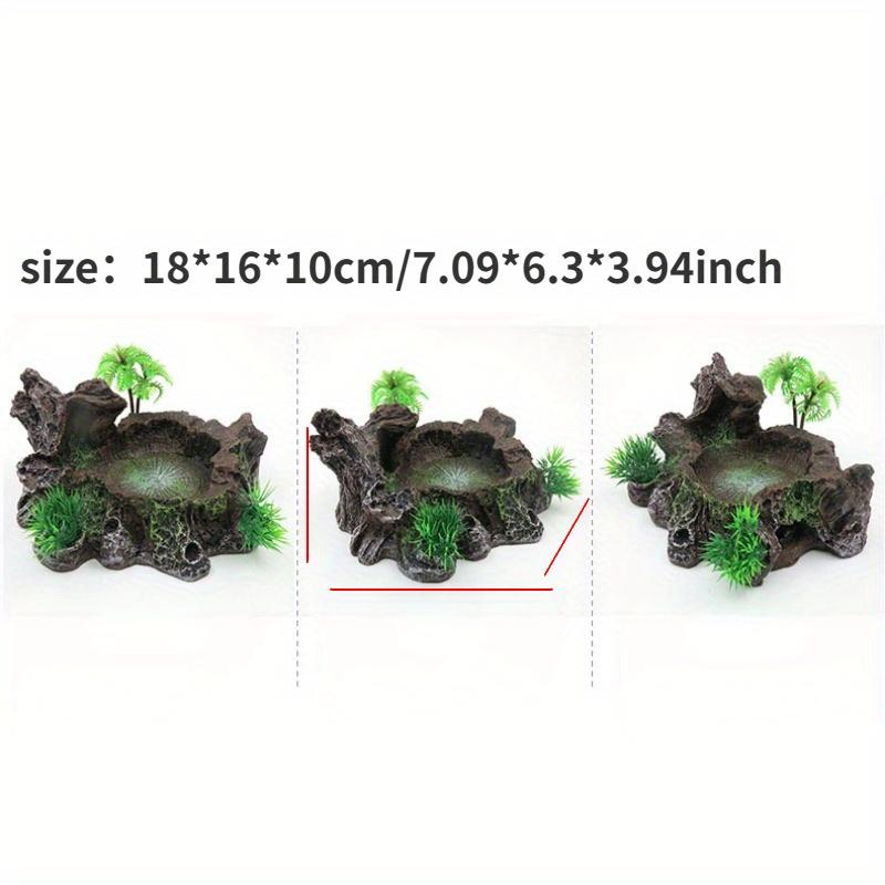 Тарелка для кормления из смолы в стиле джунглей, украшение для домашних животных, миска для кормления рептилий, бассейн с водой