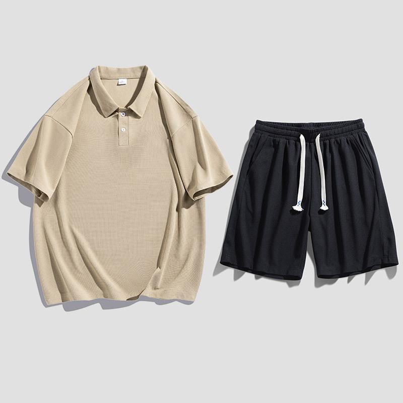 Мужская рубашка повседневный спортивный костюм ПОЛО рубашки и шорты 8XL