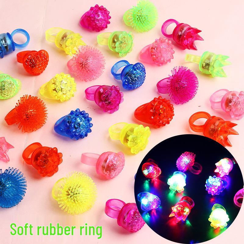 Glow Strawberry Ring LED Light Flashing Soft Rubber Toy