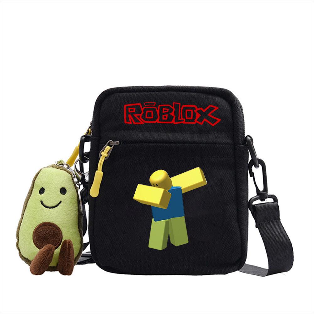 Тканевая сумка через плечо Roblox с принтом персонажа игры и буквой Для повседневных путешествий и школы