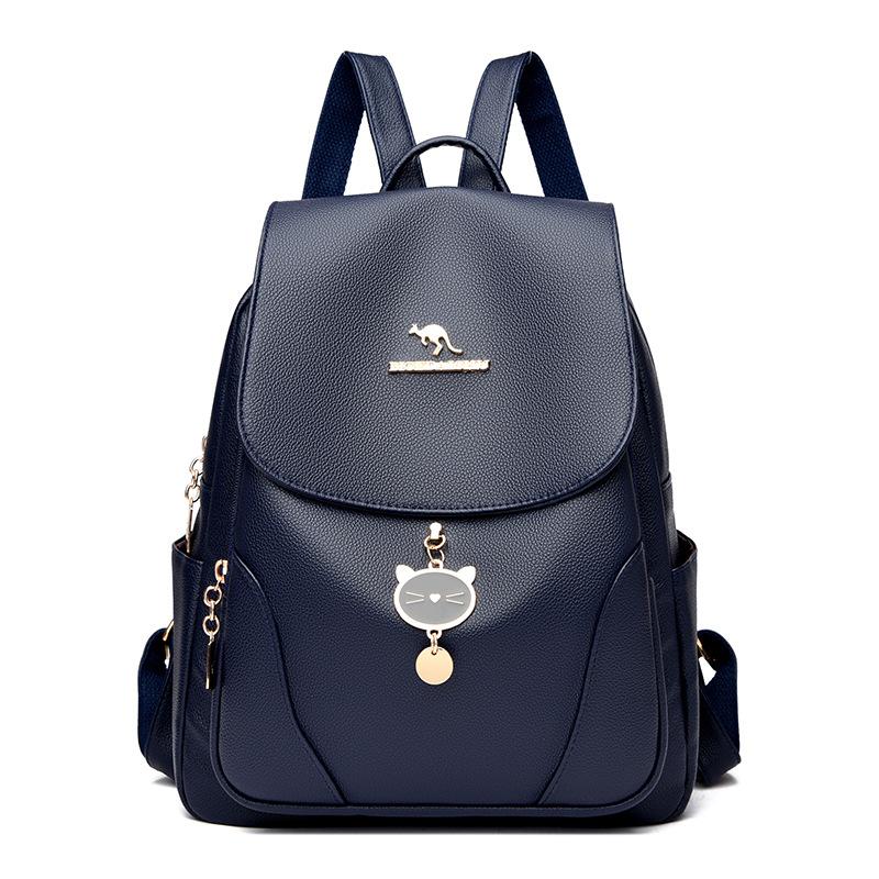 Women's Backpack New Casual Soft Leather Backpack Female Student Schoolbag Large Capacity Outdoor Travel Bag