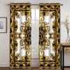 European Luxury Black Gold Name Brand Custom Curtains Modern Living Room Bedroom Home Decor CurtainsPopular Curtains 2Panels
