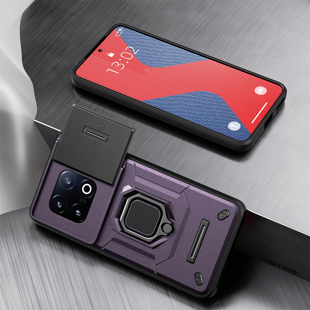 KEYSION Противоударный защитный чехол для IQOO 13 5G Slide Push Pull защитное кольцо для объектива камеры подставка для телефона задняя крышка для IQOO 13 5G