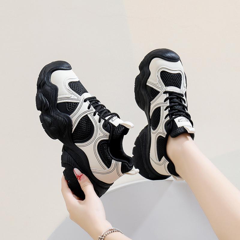 Мода 2024 года, женская, новая, модная, классическая, без застежек, на высоком каблуке, спортивная, теннисная, толстая подошва, женская, повседневная, толстая подошва