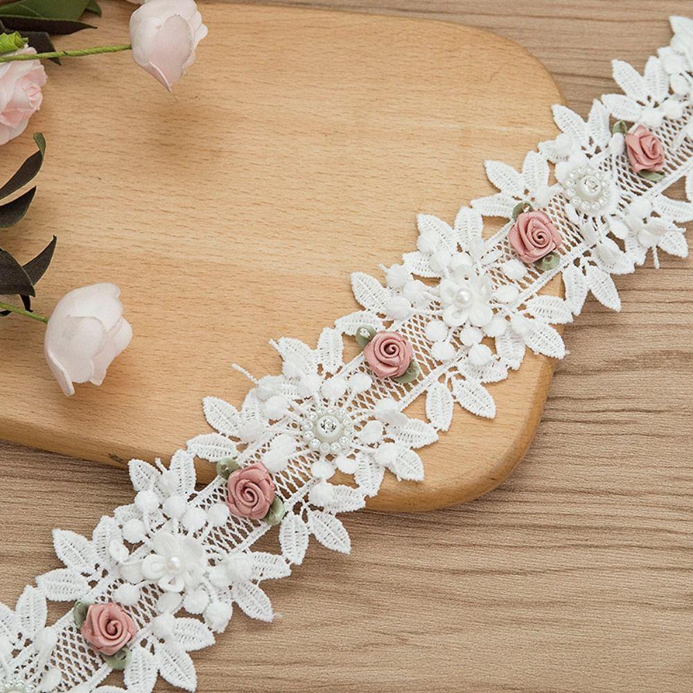 3D Flower Flower Embroidered Lace Lace Material Decorative Trim Sewing Accessories Applique Design Embroidery Lace Trim