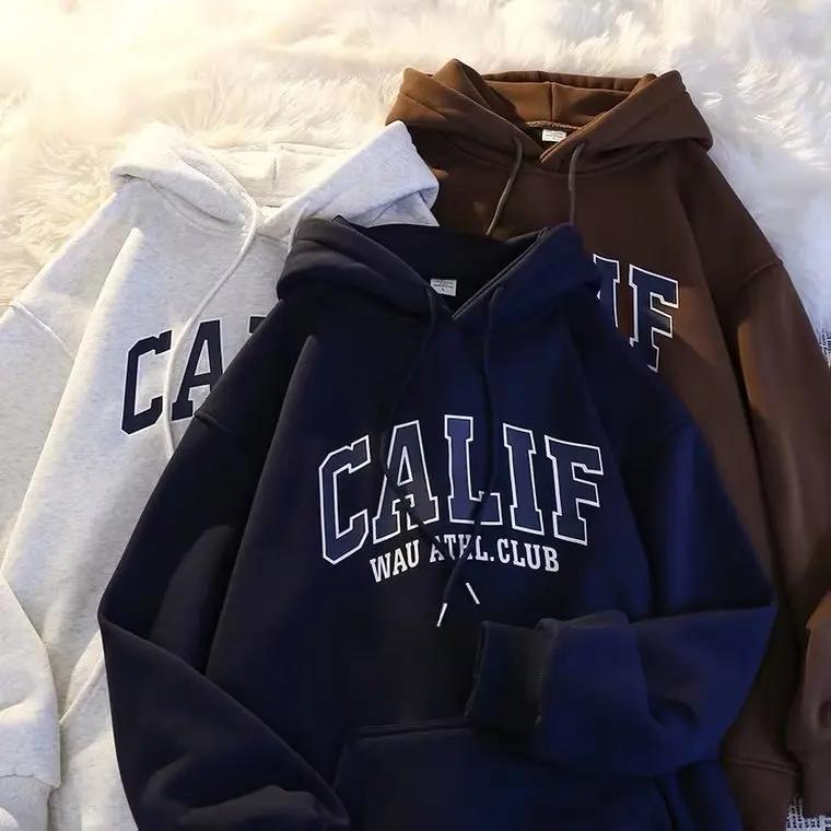 Thickened Fleece Oversize Men's Hoodie Casual Loose Style Student Outerwear Trendy Autumn Winter New Arrival from China