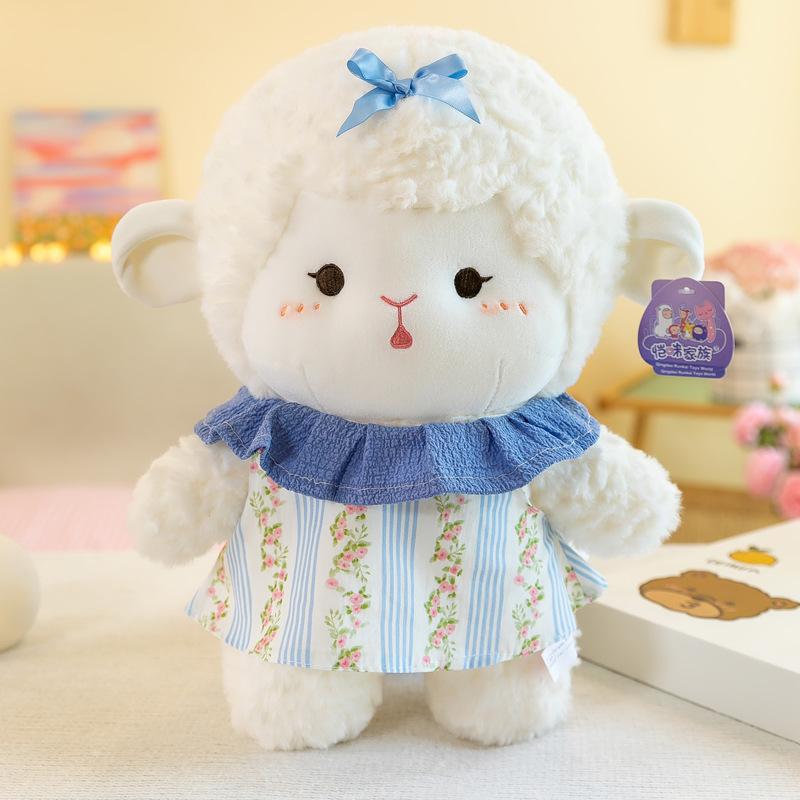 Super cute cloud cashmere toy gauze skirt lamb doll children's birthday gift doll machine white sheep ornament