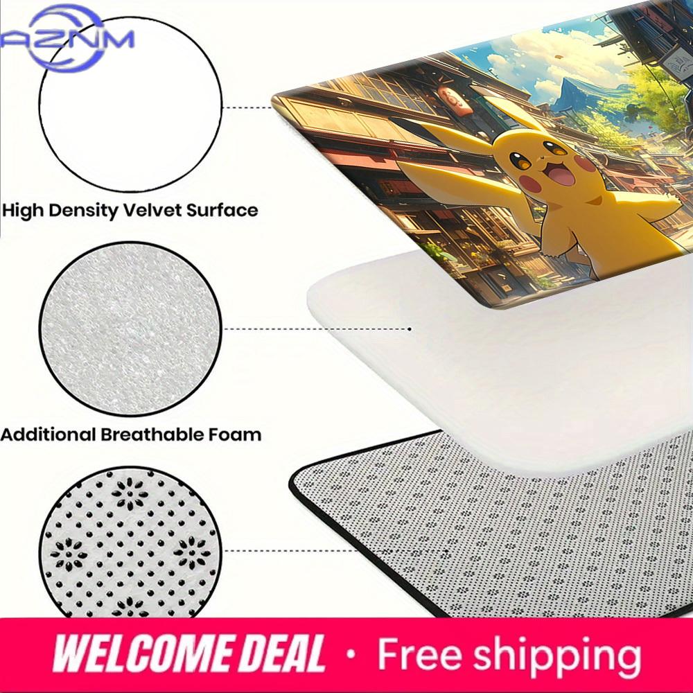 Pokemon Pikachu in Japanese Town Print Non-slip Doormat, Soft Absorbent Floor Rug for Home Decor