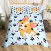 Footprints Duvet Cover Sets For Kids Teens Queen King Lightweight Quilt Covers Dog Paw Cat Paw Bear Paw Bedding Sets Room Decor